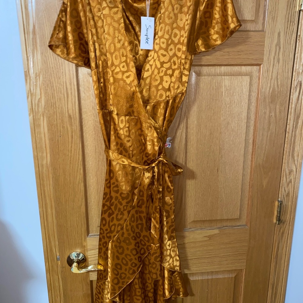 Simplee Apparel Gold High Low Dress